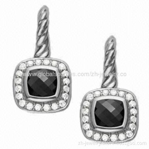 Ladies' Sterling Silver Drop Earrings, Material is 925 Sterling Silver